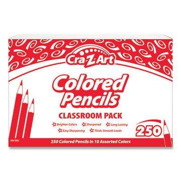 Cra-Z-Art® Colored Pencils, 10 Assorted Lead-barrel Colors, 250-set freeshipping - TVN Wholesale